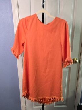 Blaque Label Bright Orange Dress with Black Logo Tag